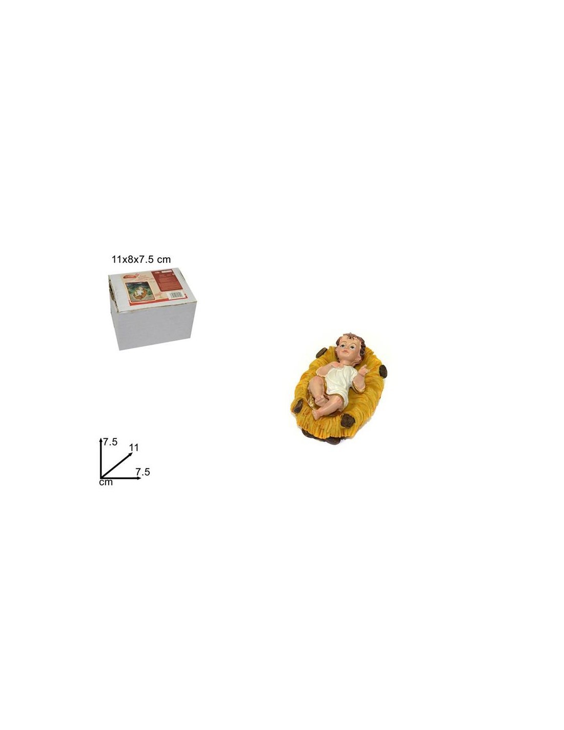 GESU BAMBINO VESTITO CON CULLA 11CM su TreG Ingrosso