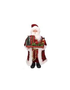 BABBO NATALE H45CM TESSUTO ROSSO CON PACCHI REGALO