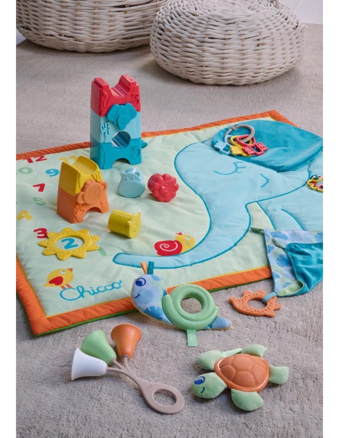 Chicco Sonaglio Tulipano - Gioco Neonato in Plastica Riciclata, Facile da Afferrare e Scuotere, 3-18 Mesi