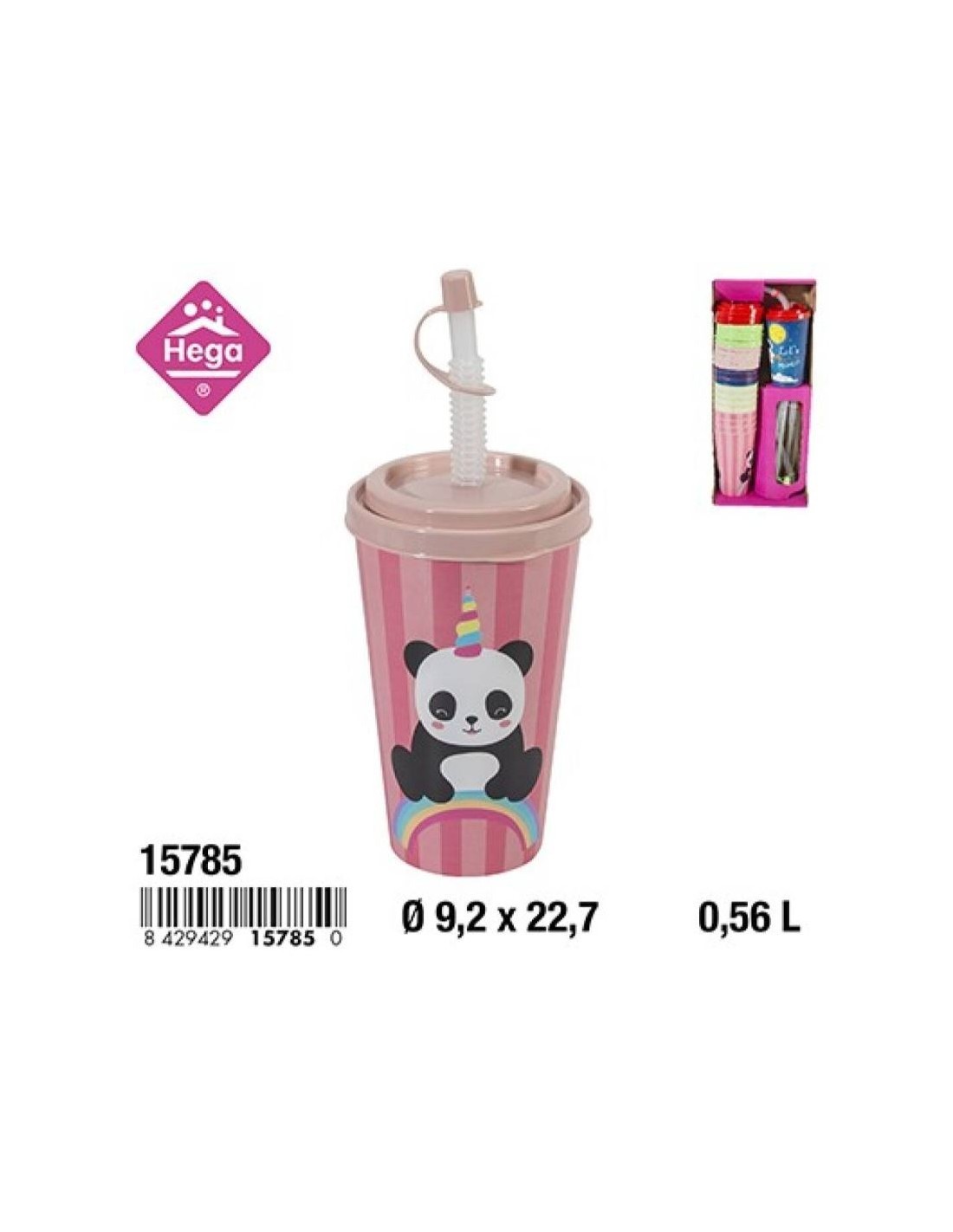 BICCHIERE 15785 PLASTICA 0,56LT CON CANNUCCIA E COPERCHIO