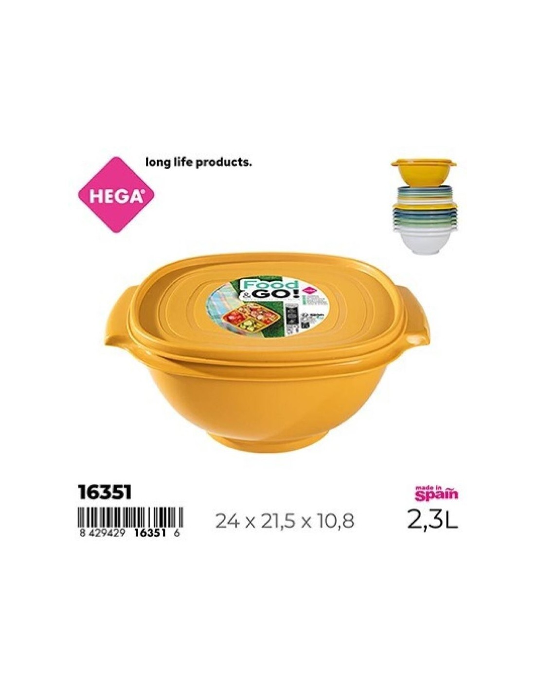 CIOTOLA 16351 TONDA 2,3LT CON COPERCHIO FOOD GO