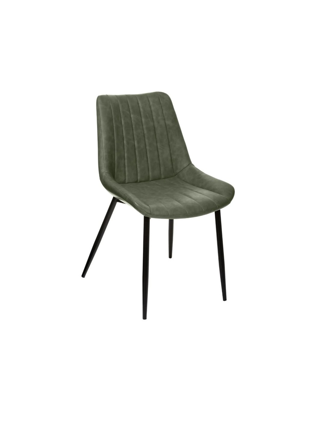 SEDIA OLWEN 179033C VERDE KAKI EFFETTO PELLE su TreG Ingrosso