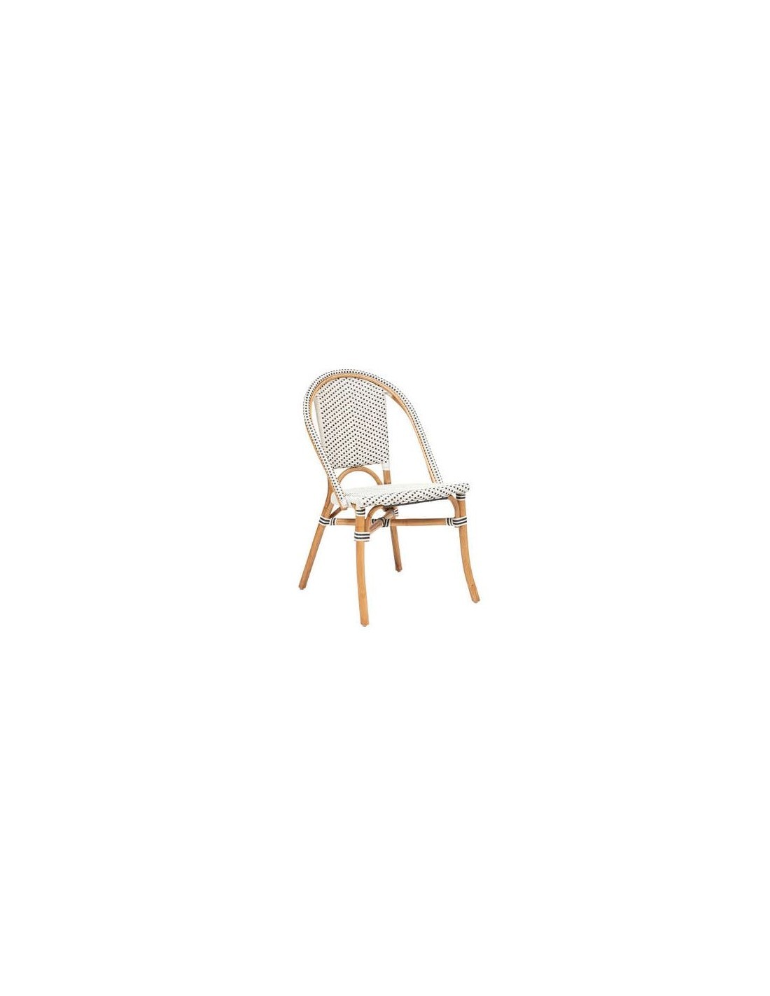 SEDIA 197310 BISTROT RATTAN BIANCO/NERO  56X48X84CM