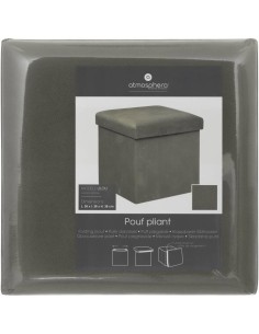 Pouf pieghevole Atmosphera Créateur d'intérieur Lilou 38x38 cm Grigio