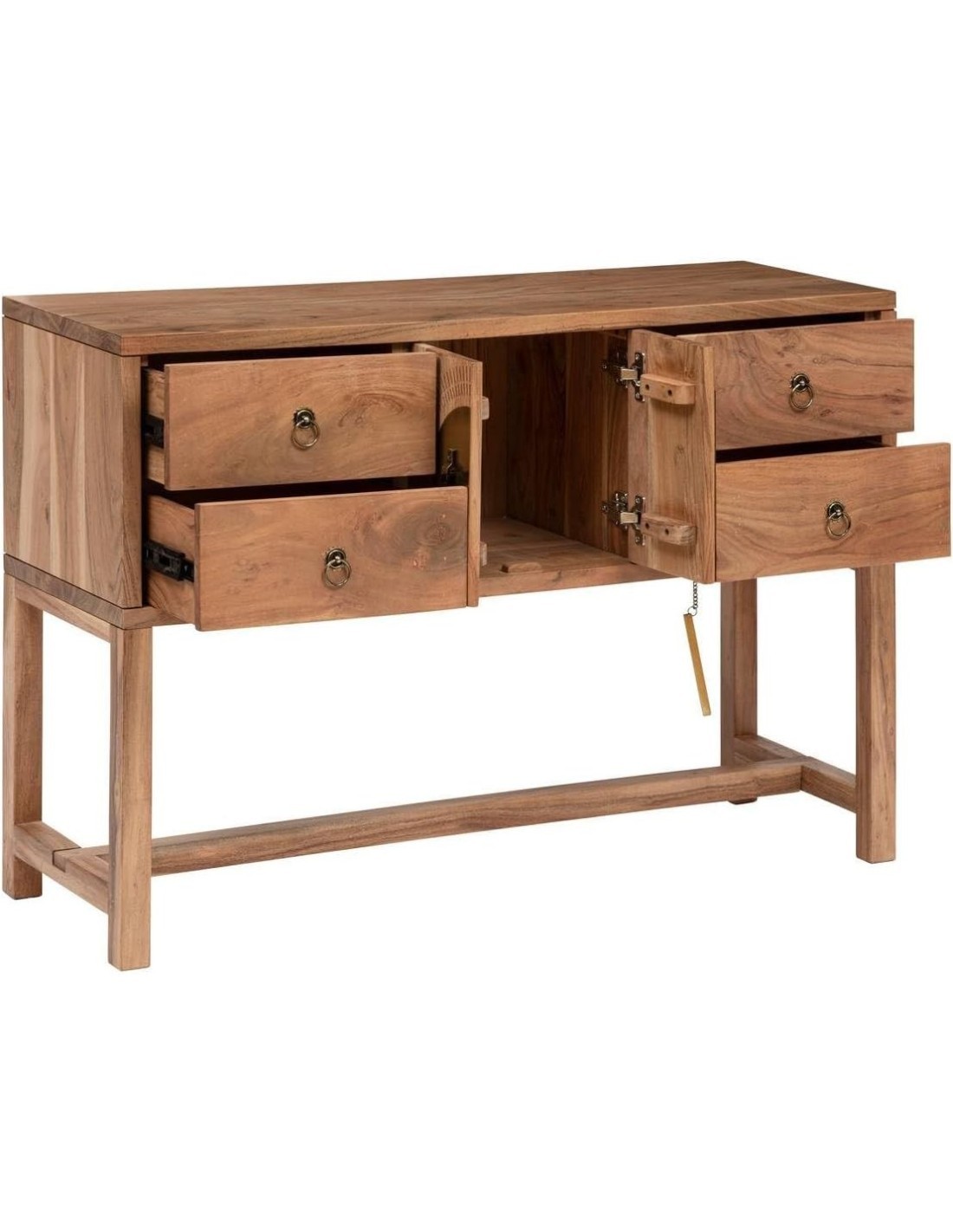 Atmosphera – Consolle in acacia Jiling 112 cm con 4 cassetti