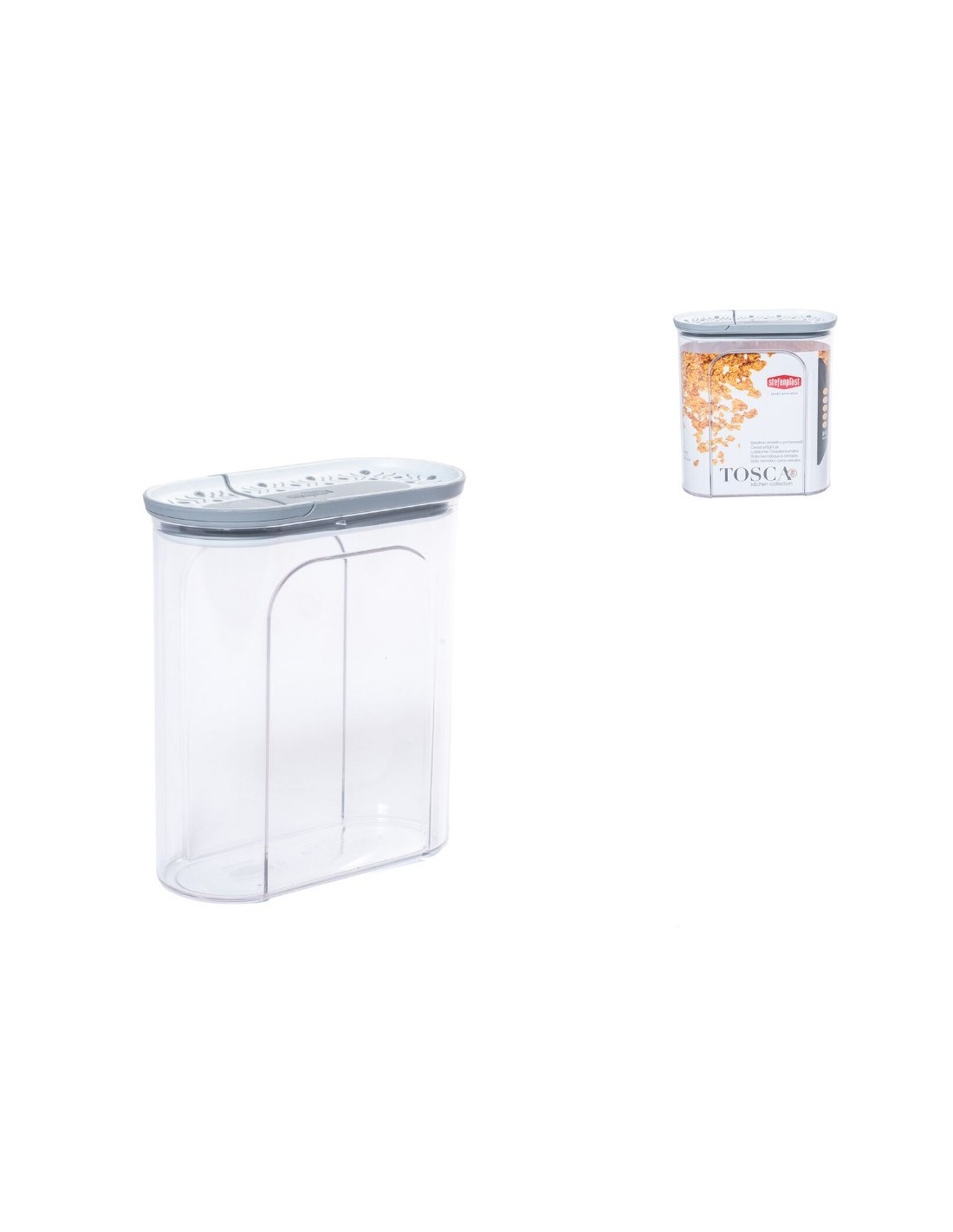 BARATTOLO 55012 PORTACEREALI 2LT GRIGIO/BIANCO