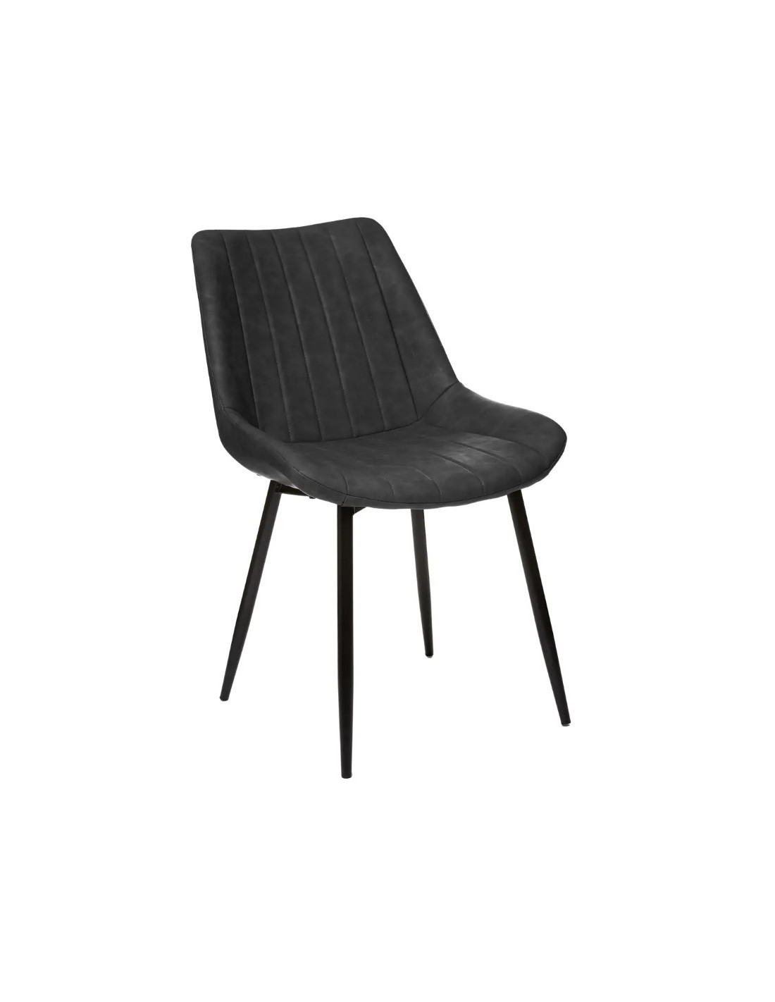 SEDIA OLWEN 179033B GRIGIO ARDESIA EFFETTO PELLE