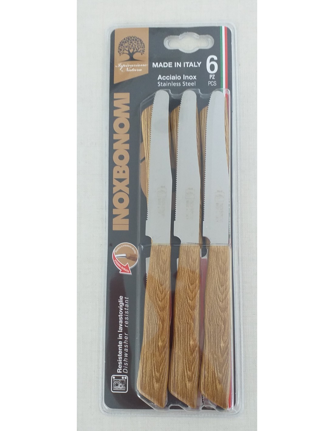 BLISTER 6 COLTELLI 60006R RTAVOLA ROVERE su TreG Ingrosso