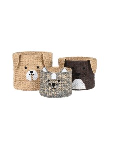 CESTA DC206496 3 MIS GIUNCO 40X40X37CM NATURALE