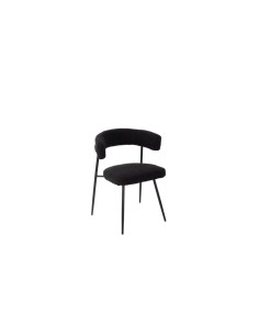 POLTRONA MEGAN BOUCLE NERA GAMBE NERE