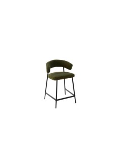 SGABELLO MEGAN BOUCLE VERDE GAMBE NERE