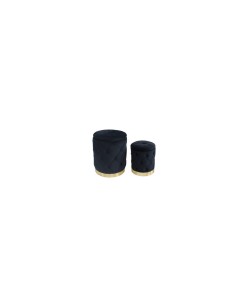 POUF 100358 1 MIS JEREMY VELLUTO NERO BASE METALLO