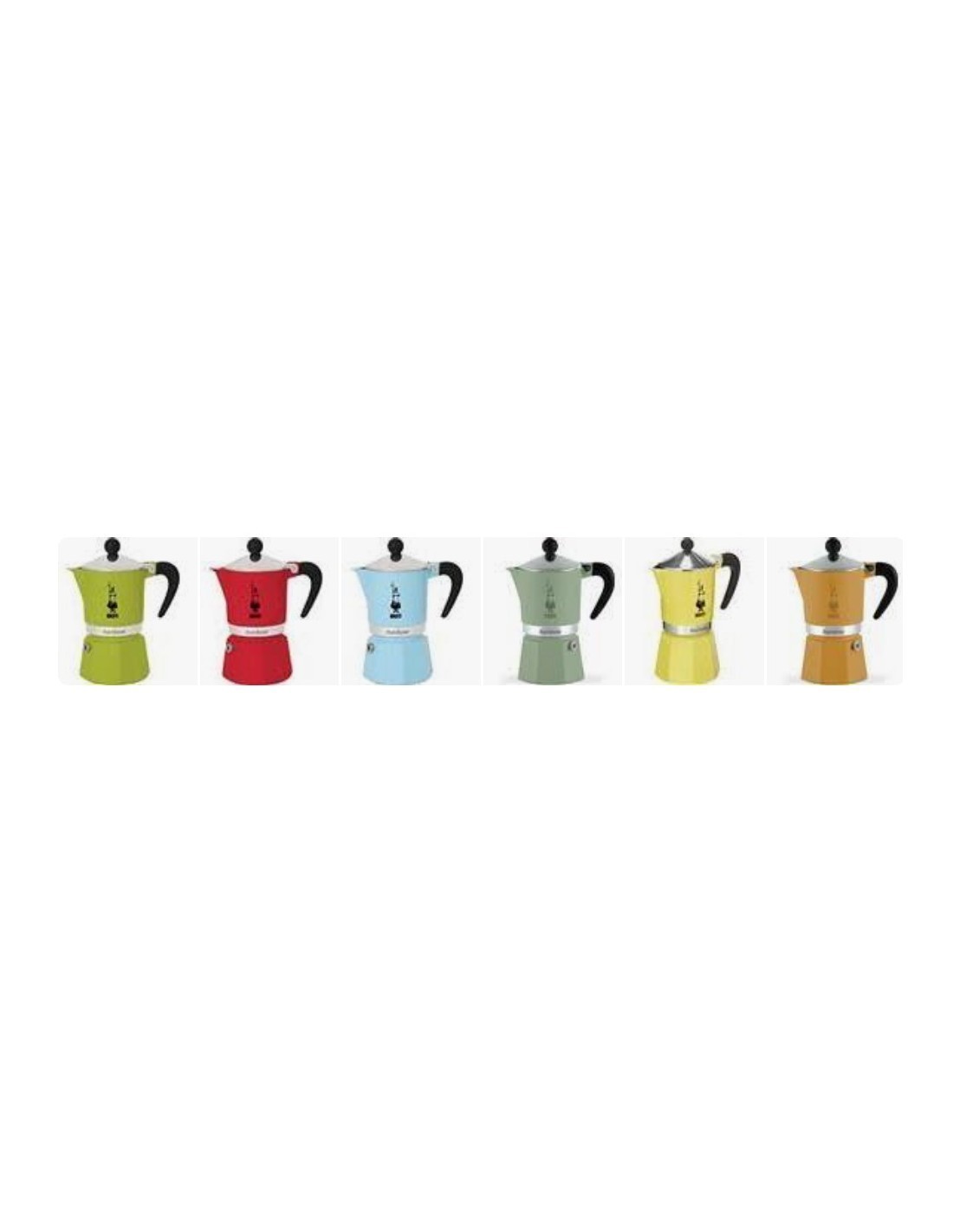 Bialetti Rainbow - Caffettiera 1 Tazza, Colori Assortiti