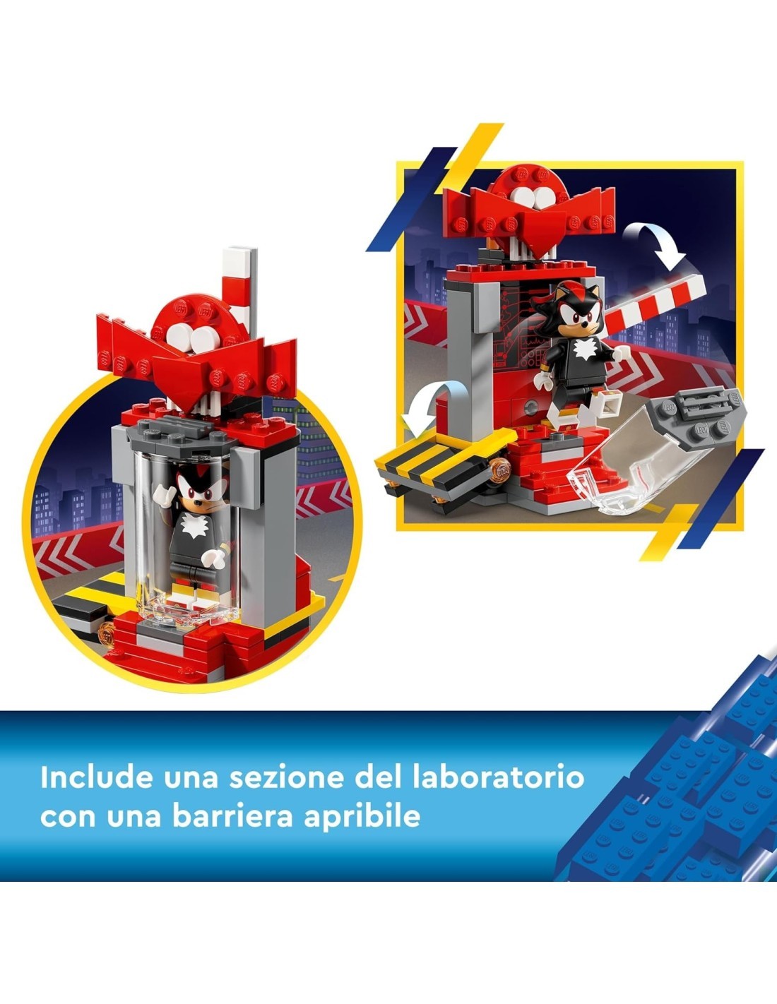 LEGO Sonic the Hedgehog La Fuga di Shadow the Hedgehog 76995, Set Moto Giocattolo con Laboratorio, per Bambini da 8 Anni