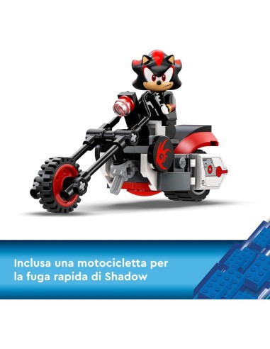 LEGO Sonic the Hedgehog La Fuga di Shadow the Hedgehog 76995, Set Moto Giocattolo con Laboratorio, per Bambini da 8 Anni
