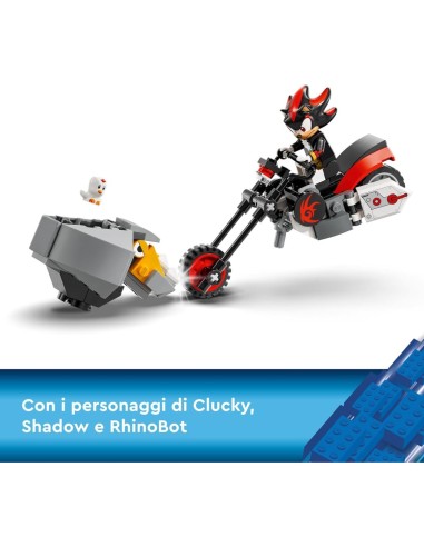 LEGO Sonic the Hedgehog La Fuga di Shadow the Hedgehog 76995, Set Moto Giocattolo con Laboratorio, per Bambini da 8 Anni