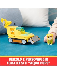 Paw Patrol, veicolo trasformabile Aqua Pups di Rubble, personaggio Rubble incluso, giochi per bambini 3 anni, avventure marine 2