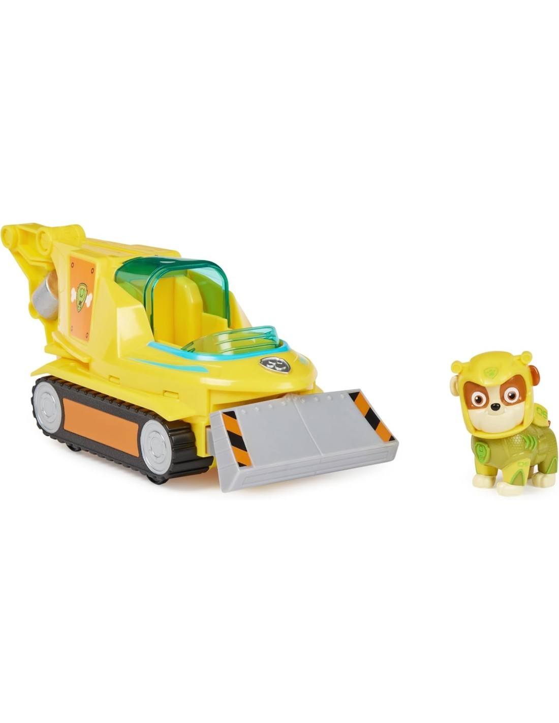 Paw Patrol, veicolo trasformabile Aqua Pups di Rubble, personaggio Rubble incluso, giochi per bambini 3 anni, avventure marine