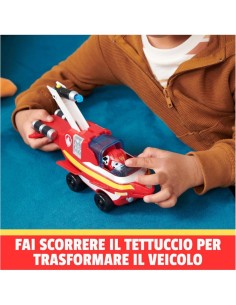 Paw Patrol, Veicolo Trasformabile Aqua Pups di Marshall con Personaggio incluso, Giochi per Bambini e Bambine, 3+ Anni