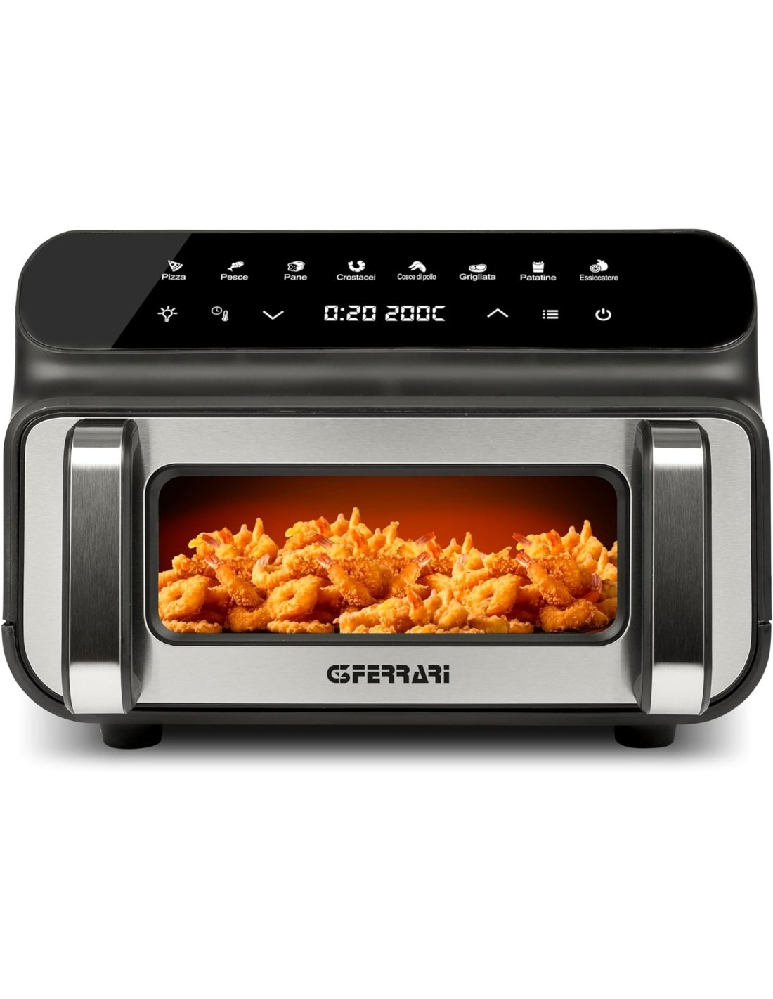 G3 Ferrari G10181 Friggitrice e Griglia ad Aria BBQ, 2000W, 10 Litri XXL, 8 Programmi, Doppia Resistenza, Multifunzione