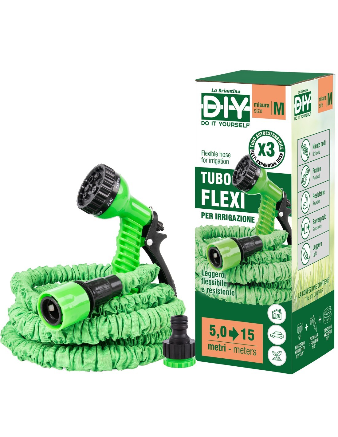 TUBO FLESSIBILE 5/15 METRI PER IRRIGAZIONE su TreG Ingrosso