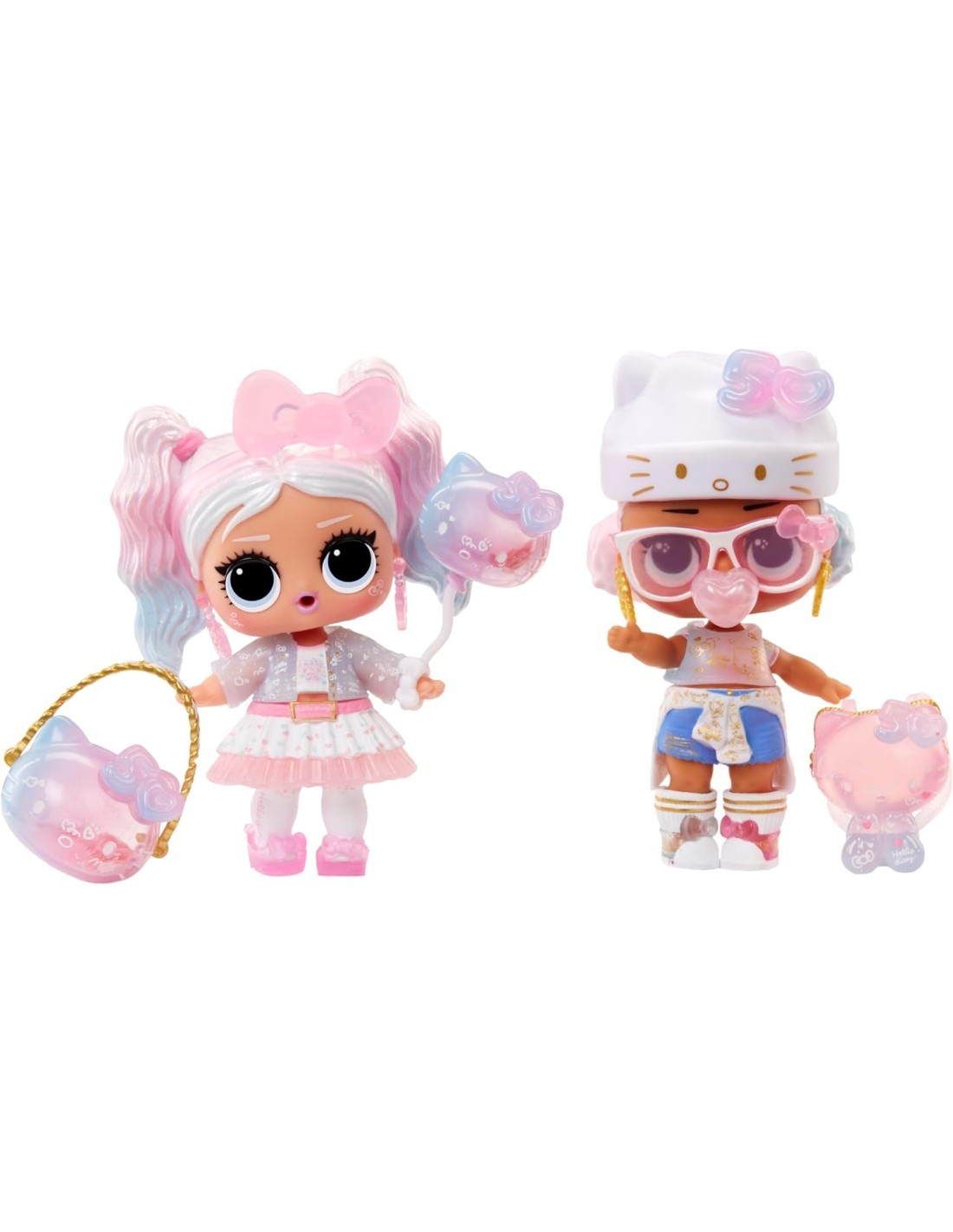 L.O.L. Surprise Loves Hello Kitty Tots, Edizione Limitata 50° Anniversario, Miss Pearly e Crystal Cutie, Accessori, Collezione