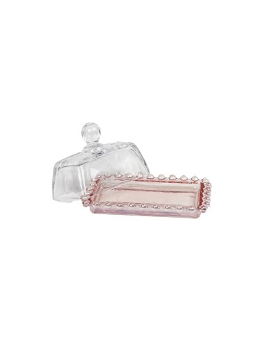 BURRIERA 137160 ROSA 14X9X8CM VETRO