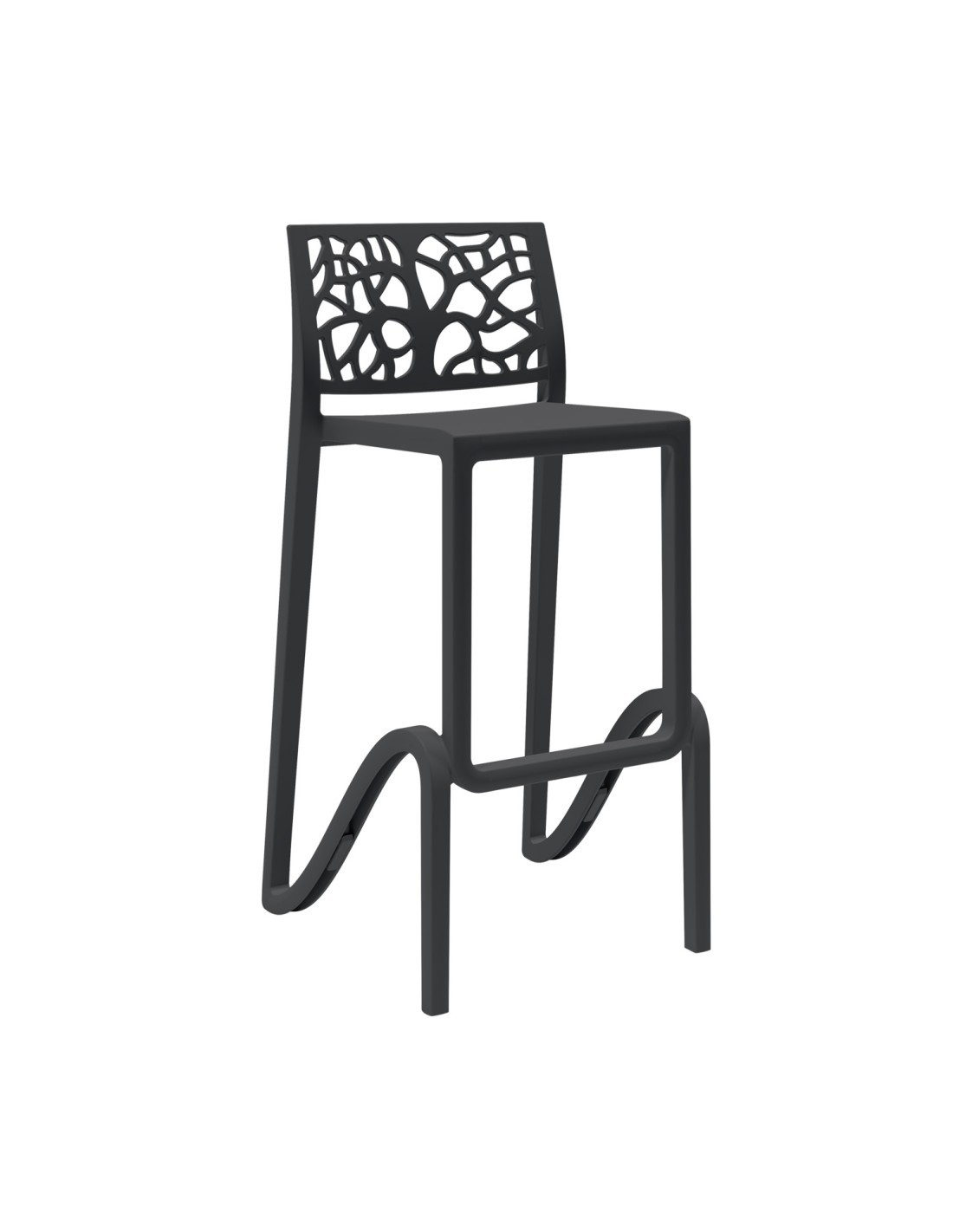 SGABELLO ZEFIRO NERO 75CM su TreG Ingrosso