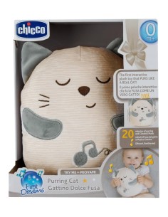 Chicco Pupazzo Gattino Dolce Fusa - Peluche Interattivo con Vibrazione e Musica