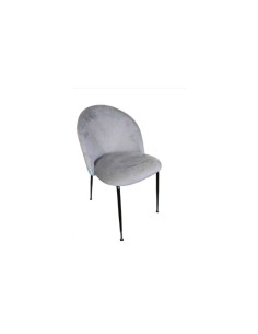 SEDIA VELLUTO GRIGIO STRUTTURA NERA 50X57X80,5CM