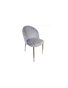 SEDIA VELLUTO GRIGIO STRUTTURA ORO 50X57X80,5CM