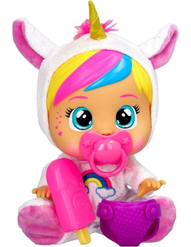 Cry Babies Loving Care Fantasy, Bambola Interattiva con Pigiama Intercambiabili, Giocattolo per Bambini dai 18 Mesi in Su