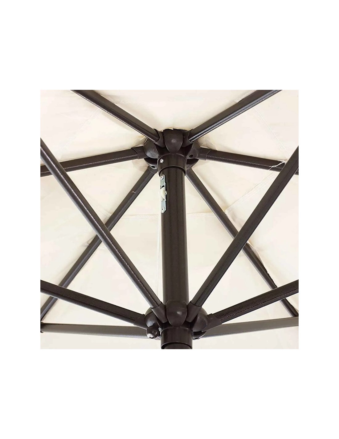 Ombrellone da giardino in alluminio tondo 3 m, palo centrale, apertura a manovella  (base non inclusa)