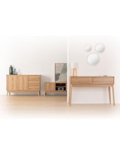 Credenza 5five Abana a 3 Cassetti – Effetto Rovere Naturale