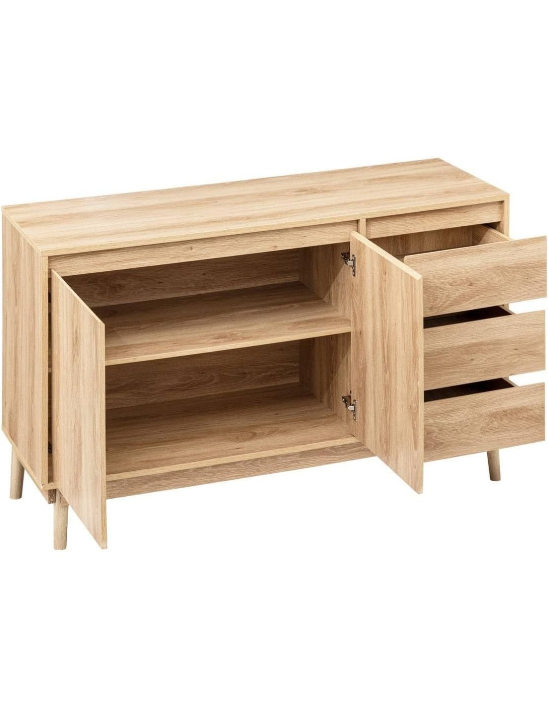 Credenza 5five Abana a 3 Cassetti – Effetto Rovere Naturale