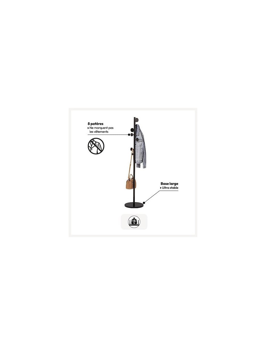 5five – Appendiabiti Guantoni Nero a 8 Ganci, H 176 cm
