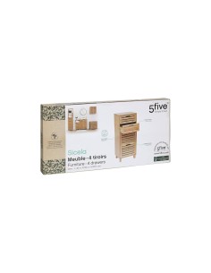 5five - armadio in bambù Sicela con 4 cassetti