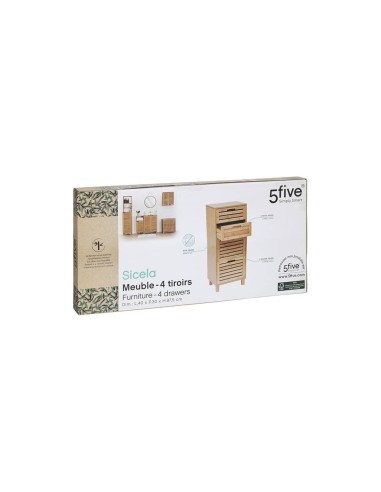 5five - armadio in bambù Sicela con 4 cassetti