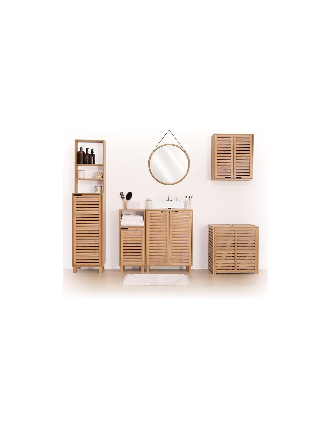 5five - armadio in bambù Sicela con 4 cassetti