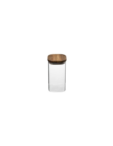 5five vaso in vetro con coperchio in acacia trasparente 1,3 L