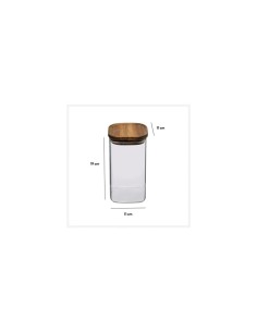 5five vaso in vetro con coperchio in acacia trasparente 1,3 L 2