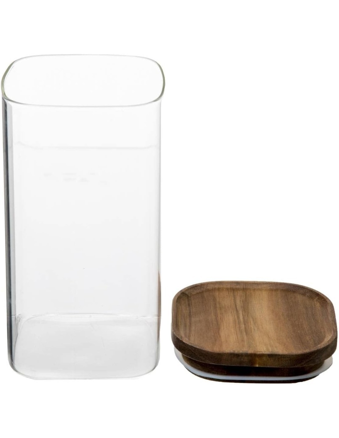 5five vaso in vetro con coperchio in acacia trasparente 1,3 L