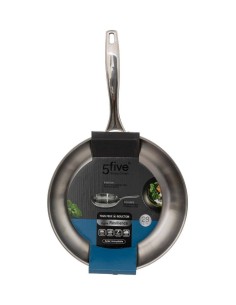 Padella in Acciaio Inox Resilience 28 cm, Acciaio 18/8, Adatta per Induzione, Padella Alta Qualità, Utensile da Cucina