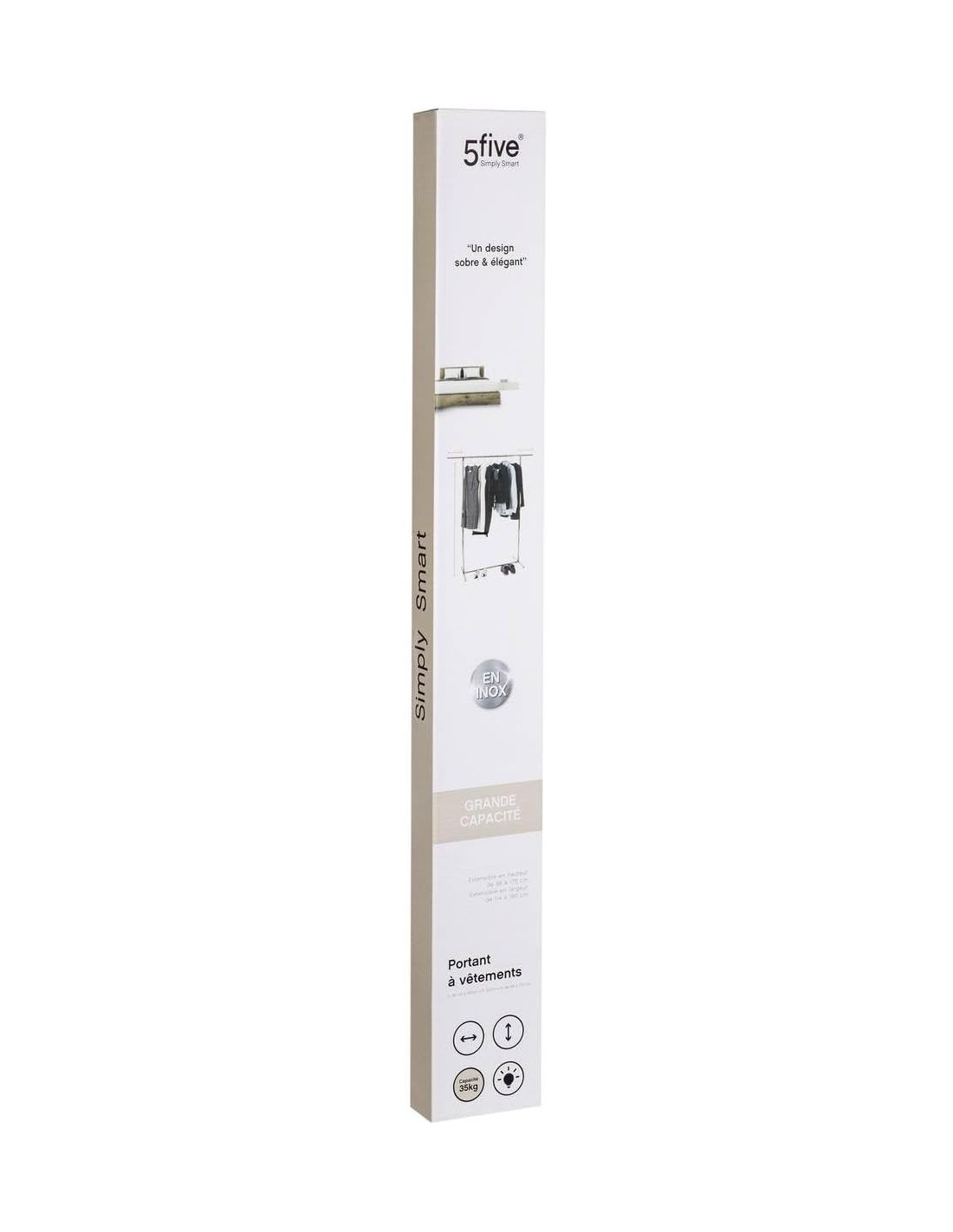 5five – Appendiabiti Achille in Acciaio Inox, 172×50×190 cm