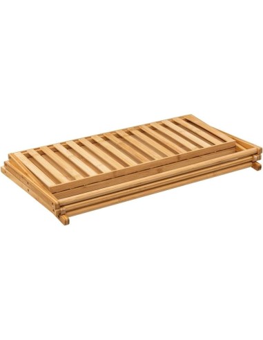 5five – Scarpiera pieghevole 9 scomparti in bambù beige