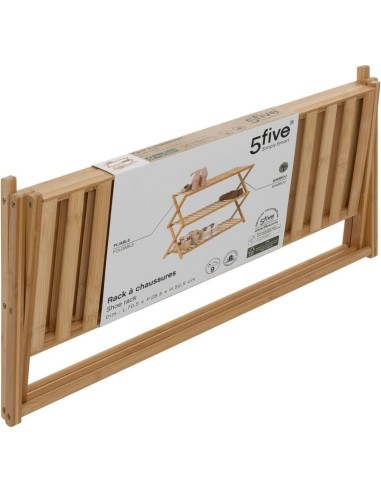 5five – Scarpiera pieghevole 9 scomparti in bambù beige