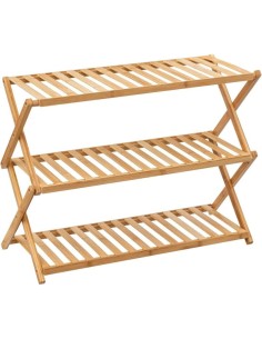 5five – Scarpiera pieghevole 9 scomparti in bambù beige