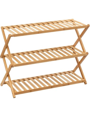 5five – Scarpiera pieghevole 9 scomparti in bambù beige