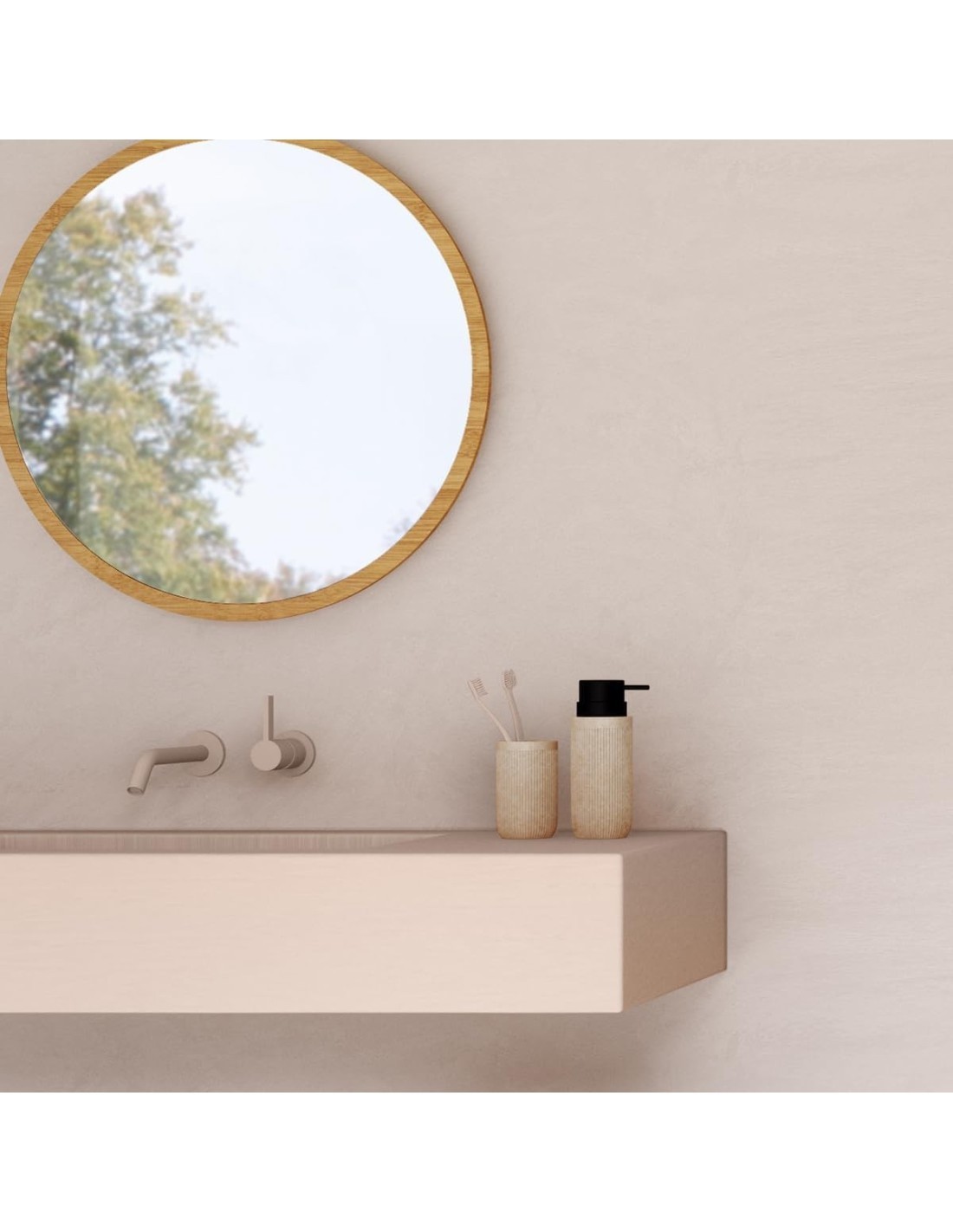 5five - portaspazzolini in resina sabbia 7x11 cm