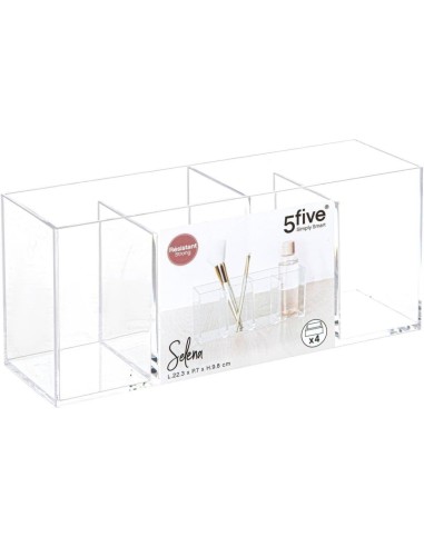 5five Organizer Selena 4 scomparti trasparente – Da tavolo